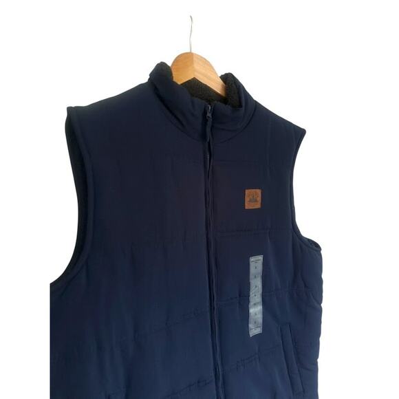 Field & Stream Vest Mens Large Blue Quilted Sportsman Outdoor Full Zip Sherpa - Picture 2 of 10